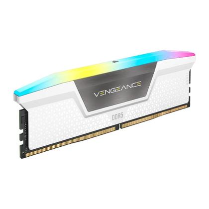 Imagem de Memória RAM Corsair Vengeance RGB, 32GB (2x16GB), 5200MHz, DDR5, CL40, Branco - CMH32GX5M2B5200C40W