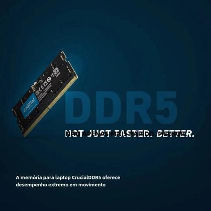 Imagem de Memória RAM Crucial para Notebook - 32GB, 16GB DDR5 4800MHz/5600MHz (1.1V)
