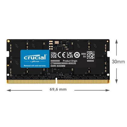 Imagem de Memória RAM Crucial para Notebook - 32GB, 16GB DDR5 4800MHz/5600MHz (1.1V)