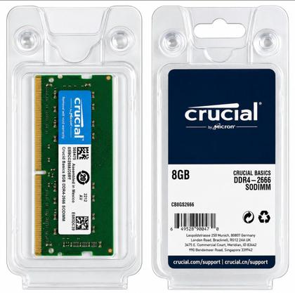 Memória RAM DDR4 8GB 2666 MHz Crucial Notebook - Memória RAM