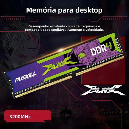 Imagem de Memória RAM DDR4 de mesa PUSKILL 32GB 16GB 8GB 3200MHz 2666MHz 1.2V Memória UDIMM