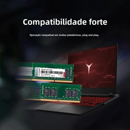 Imagem de Memória RAM DDR4 Lenovo para Laptop - 4GB, 8GB, 16GB, 32GB (2400MHz, 2666MHz, 3200MHz) - SO-DIMM para Legion e IdeaPad