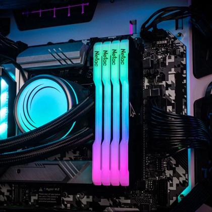 Imagem de Memoria Ram Ddr4 Rgb 16gb Dual (2x8gb) Netac Shadow 3200mhz