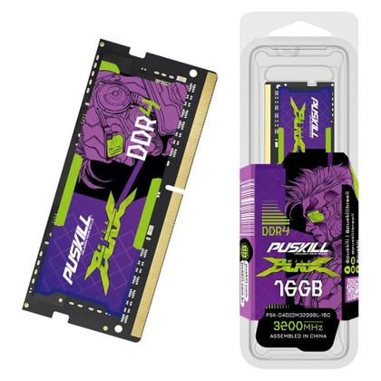 Imagem de Memória RAM DDR4 SODIMM 3200MHz/2666MHz - 32GB (2x16GB ou 2x8GB) - PUSKILL Gamer para Notebook