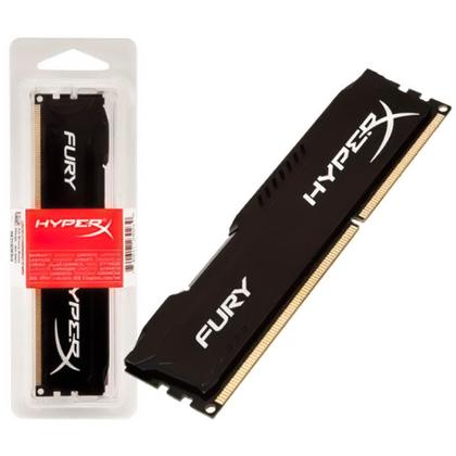 Imagem de Memória RAM Desktop 8GB 1600MHz 1.35V DDR3 Kingston HyperX Fury - HX316C10F/8 