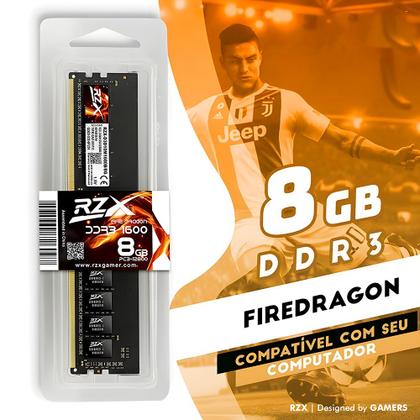 Imagem de Memória RAM Gamer Desktop 8GB 1600MHz 1.5V DDR3 FireDragon - RZX