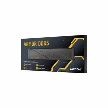 Imagem de Memória RAM Hiksemi Armor DDR5, 3200 MHz, UDIMM 288 pinos, 16 GB, Preto