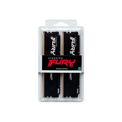 Imagem de Memória RAM Kingston Fury Beast XMP, 16GB (2X8GB), 6000MT/s, DDR5, DIMM, CL30, Preto - KF560C30BBK2-16