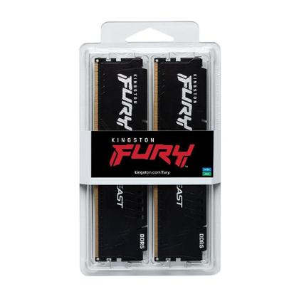 Imagem de Memória RAM Kingston Fury Beast XMP, 64GB (2X32GB), 6000MT/s, DDR5, DIMM, CL30, Preto - KF560C30BBK2-64