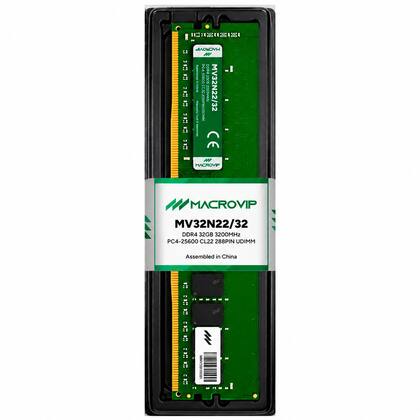 Memória RAM Macrovip 32GB DDR4, 3200MHz, PC4-25600, CL22, 288-pin