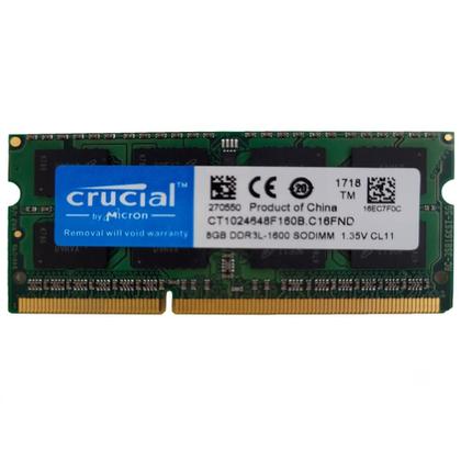 Imagem de Memória Ram Notebook 8Gb Ddr3L 1600Mhz Crucial