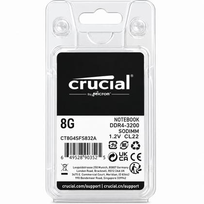 Memória Ram Notebook, Crucial 8GB, DDR4, 3200 Mhz Ct8g4sfra32a