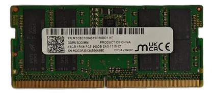 Memória Ram Para Notebook 16GB Micron DDR5 5600Mhz 1Rx8 1.2V CL46