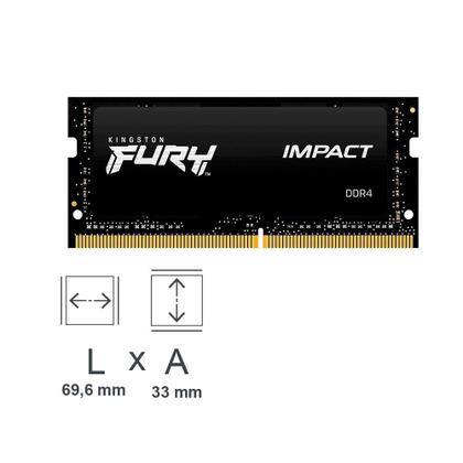 Imagem de Memória RAM Para Notebook Kingston Fury Impact, 8GB, 3200MHz, DDR4, CL20 - KF432S20IB/8