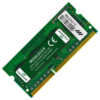 Imagem de Memória RAM para Notebook Macrovip DDR3L 4GB 1600MHz
