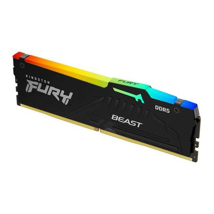 Imagem de Memória Ram Para PC Gamer 8GB Kingston Fury Beast RGB DDR5 5600Mhz 1x8GB CL40 Preto KF556C40BBA 8