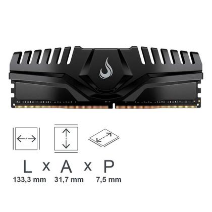 Imagem de Memória RAM Rise Mode Z, 8GB, 3200MHz, DDR4, CL19, Preto - RM-D4-8G-3200Z