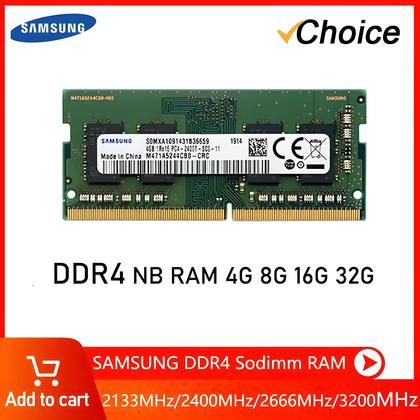 Imagem de Memória RAM Samsung DDR4 SODIMM - 4GB, 8GB, 16GB, 32GB e 64GB (2133MHz/2400MHz/2666MHz)