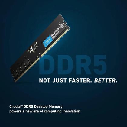 Imagem de Memória Ram uDIMM PC DDR5 16GB 5600Mhz CL46 Crucial Basics CT16G56C46U5 Desktop