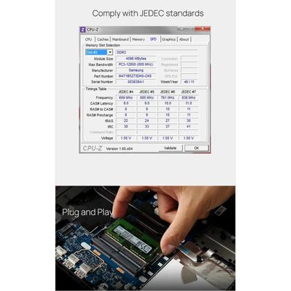 Imagem de Memória SO-DIMM 4GB 8GB DDR3 DDR3L 1333 1600 1866 MT/s MHz Para Laptop Samsung