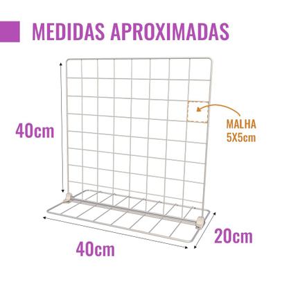 Imagem de Memory Board de Mesa Painel de Fotos de Tela Aramada 40x40 Branco com Prendedores