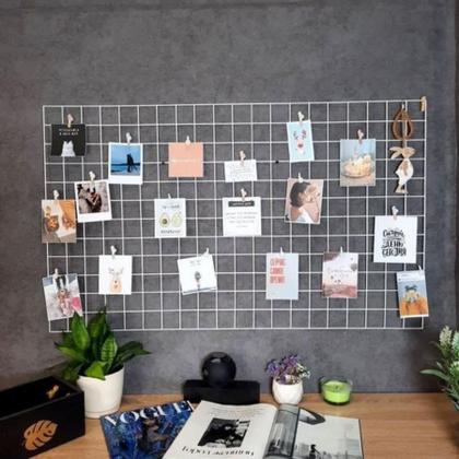 Imagem de Memory Board para Fotos e Recados Com Mini Prendedores + Led e suporte