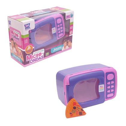 Imagem de Menina Cozinha Infantil Eletro Jogo Panela Microondas  19pç
