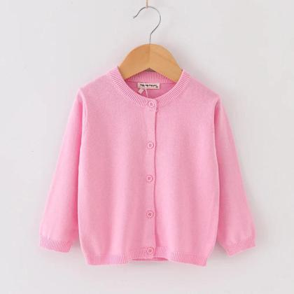 Imagem de Meninas Meninos Primavera Outono Cardigan Camisola De Malha Branco Rosa Preto Jaqueta Do Bebê