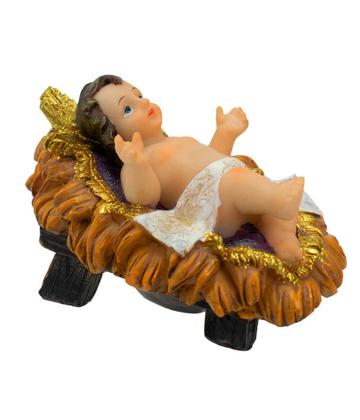 Imagem de Menino Jesus Na Manjedoura 12cm Enfeite Resina