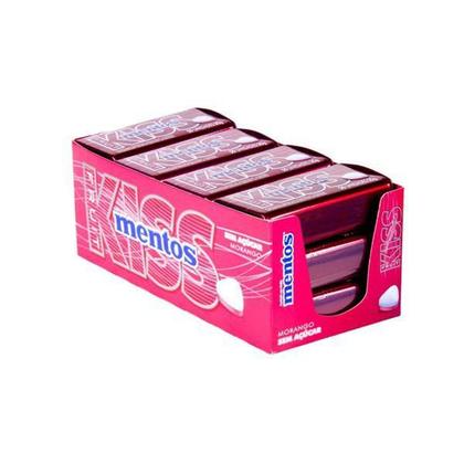 Imagem de Mentos Kiss Latinha Morango Contendo 12 Latas De 35g Cada