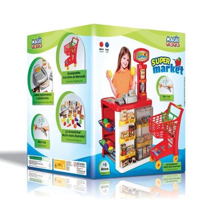 Imagem de Mercadinho Supermarket com Bip Luz 8039 Vermelho- Magic Toys