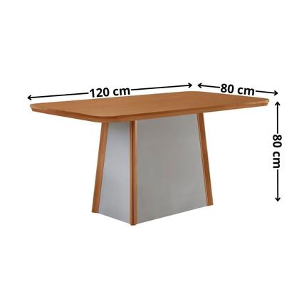 Imagem de Mesa 120cm Tampo Mdf Canto Copo e 4 Cadeiras Merlim Sena