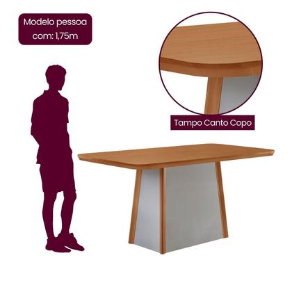 Imagem de Mesa 120cm Tampo Mdf Canto Copo e 4 Cadeiras Merlim Sena