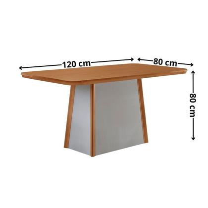 Imagem de Mesa 120cm Tampo Mdf Canto Copo e 4 Cadeiras Merlim Sena