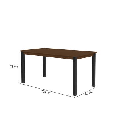 Imagem de Mesa 160x80cm Tampo Mdf com 6 Cadeiras Monaco