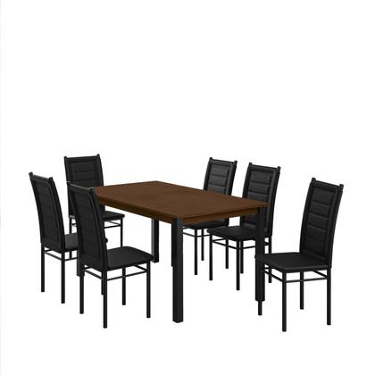 Imagem de Mesa 160x80cm Tampo Mdf com 6 Cadeiras Monaco
