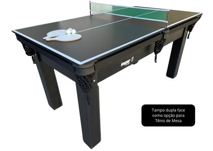 Imagem de Mesa 3 em 1 Sinuca/Bilhar com Tampo Jantar e Ping Pong + Kit