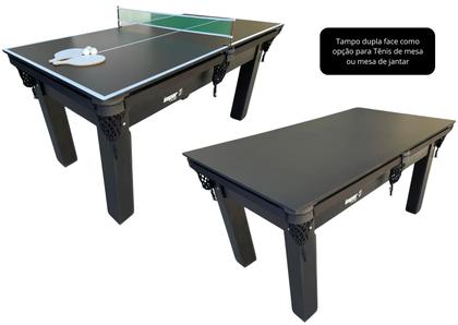Imagem de Mesa 3 em 1 Sinuca/Bilhar com Tampo Jantar e Ping Pong + Kit