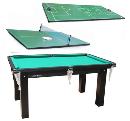 Imagem de Mesa 3 em 1 Sinuca/Ping Pong/Botão bolas numeradas + 4 tacos