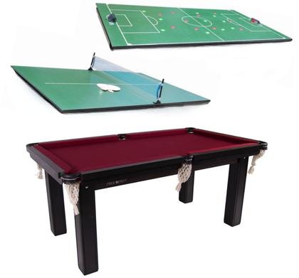 Imagem de Mesa 3 em 1 Sinuca/Ping Pong/Botão bolas numeradas + 4 tacos