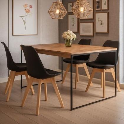 Imagem de mesa 6 lugares quadrada industrial 120x80cm