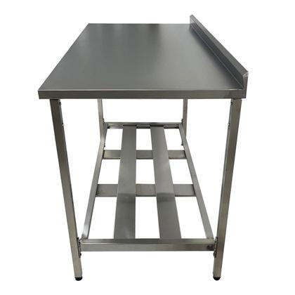 Imagem de Mesa Aço Inox Profissional 110x70x90 cm com Espelho e 1 Prateleira Fenestrada Nortinox