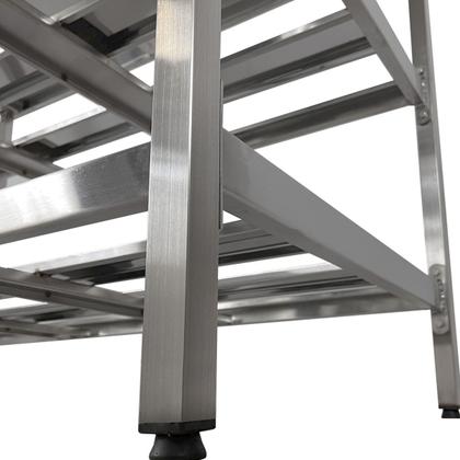 Imagem de Mesa Aço Inox Profissional 130x60x90 cm com 2 Prateleiras Fenestradas com Espelho Nortinox