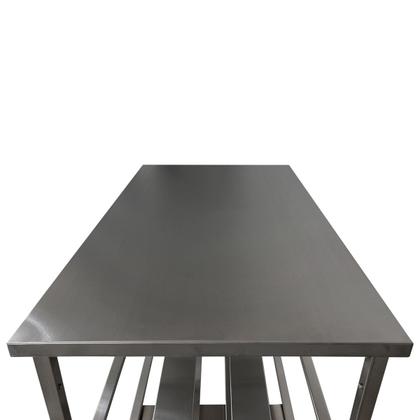 Imagem de Mesa Aço Inox Profissional 130x60x90cm com 2 Prateleiras Fenestradas Nortinox