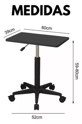 Imagem de Mesa Ajustável para Home Office com Rodas Ideal para Notebook Estudo Trabalho em Casa Base Reforçada
