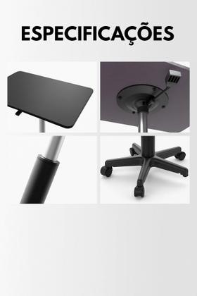 Imagem de Mesa Ajustável para Home Office com Rodas Ideal para Notebook Estudo Trabalho em Casa Base Reforçada