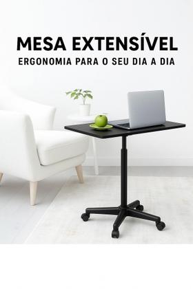 Imagem de Mesa Ajustável para Home Office com Rodas Ideal para Notebook Estudo Trabalho em Casa Base Reforçada
