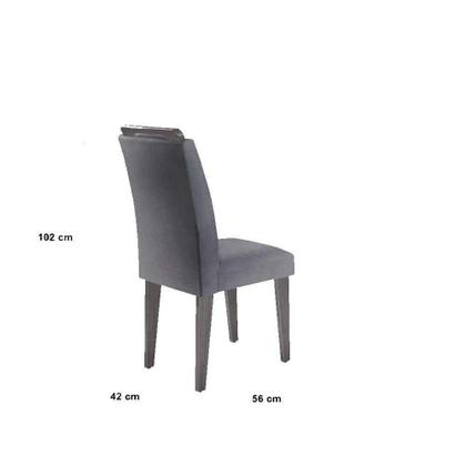 Imagem de Mesa Alvorada 180 Tp Mdf Vidro Canto Reto 6 Cadeiras Rufato E Imbuia E Off Serig Off