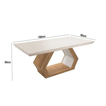 Mesa Alvorada 180 Tp Mdf Vidro canto Reto 6 Cadeiras Rufato Imagem de Mesa Alvorada 180 Tp Mdf Vidro canto Reto 6 Cadeiras Rufato