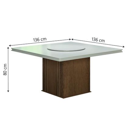 Imagem de Mesa Amsterdã com Tampo Giratório Dobuê Cedro / Off White 1,36m
